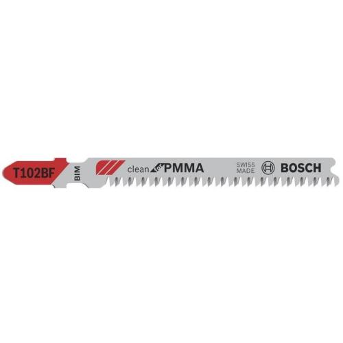 30x BOSCH Stichsägeblätter T-Schaft 102 BF Clean für PMMA | 2 608 636 780