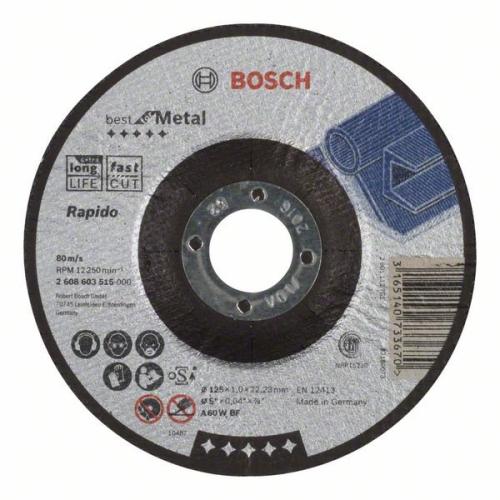 25x BOSCH Trennscheibe gekröpft Best für Metall - Rapido A 60 W BF, Ø 125x1,0 m | 2608603515