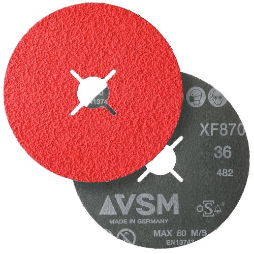 VSM Keramikkorn Fiberscheibe XF870 | Ø 125 mm | Korn 36 - Industriequalität | 731262