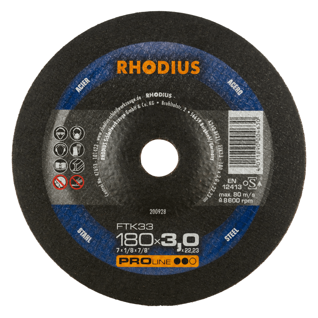 25 x RHODIUS Freihandtrennscheibe FTK33 Ø 180 mm | 200928