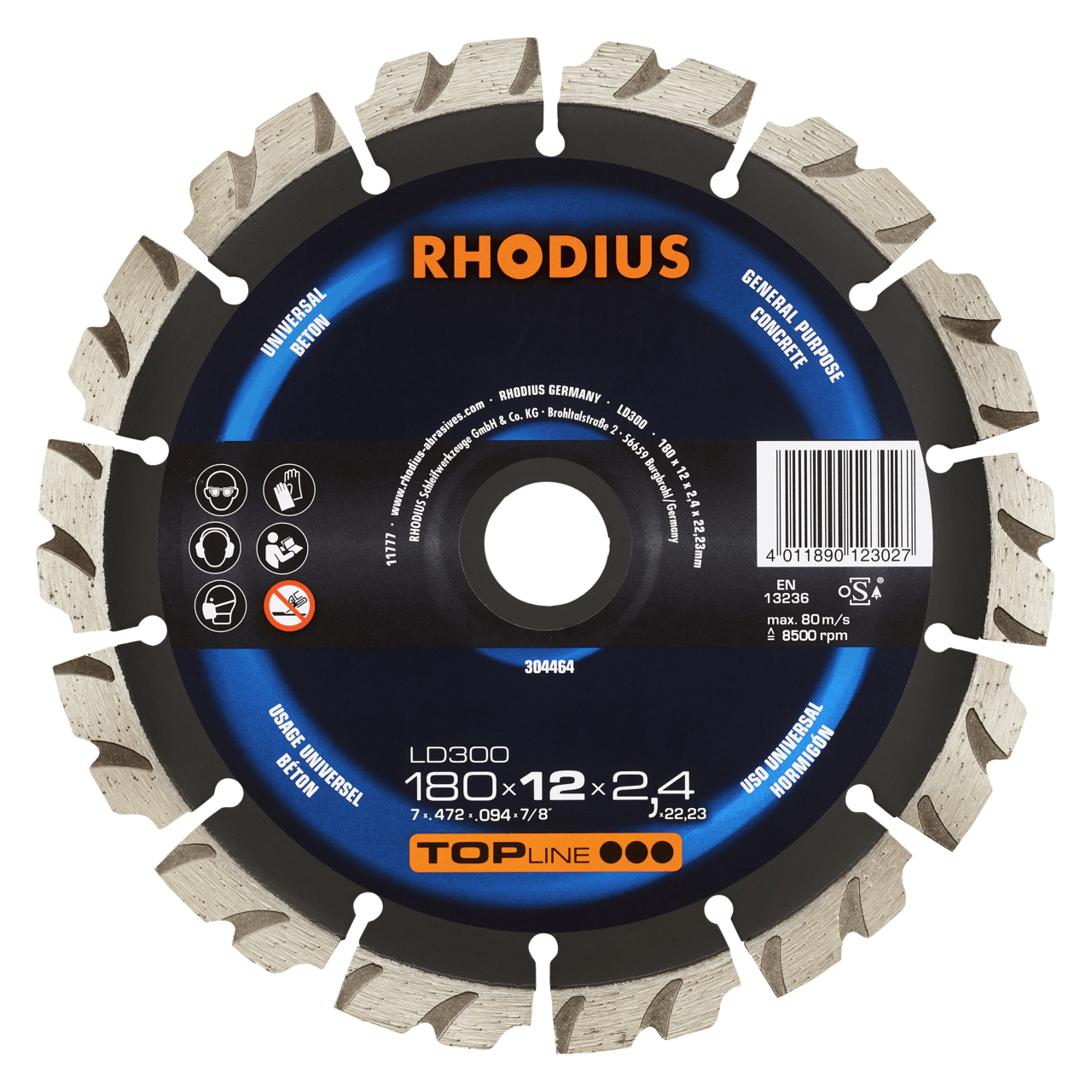 RHODIUS Diamanttrennscheibe LD300 Ø 180 mm | 304464