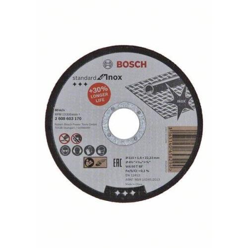 25x BOSCH Trennscheibe gerade Standard für Edelstahl WA 60 T BF, Ø 115x1,6mm | 2608603170