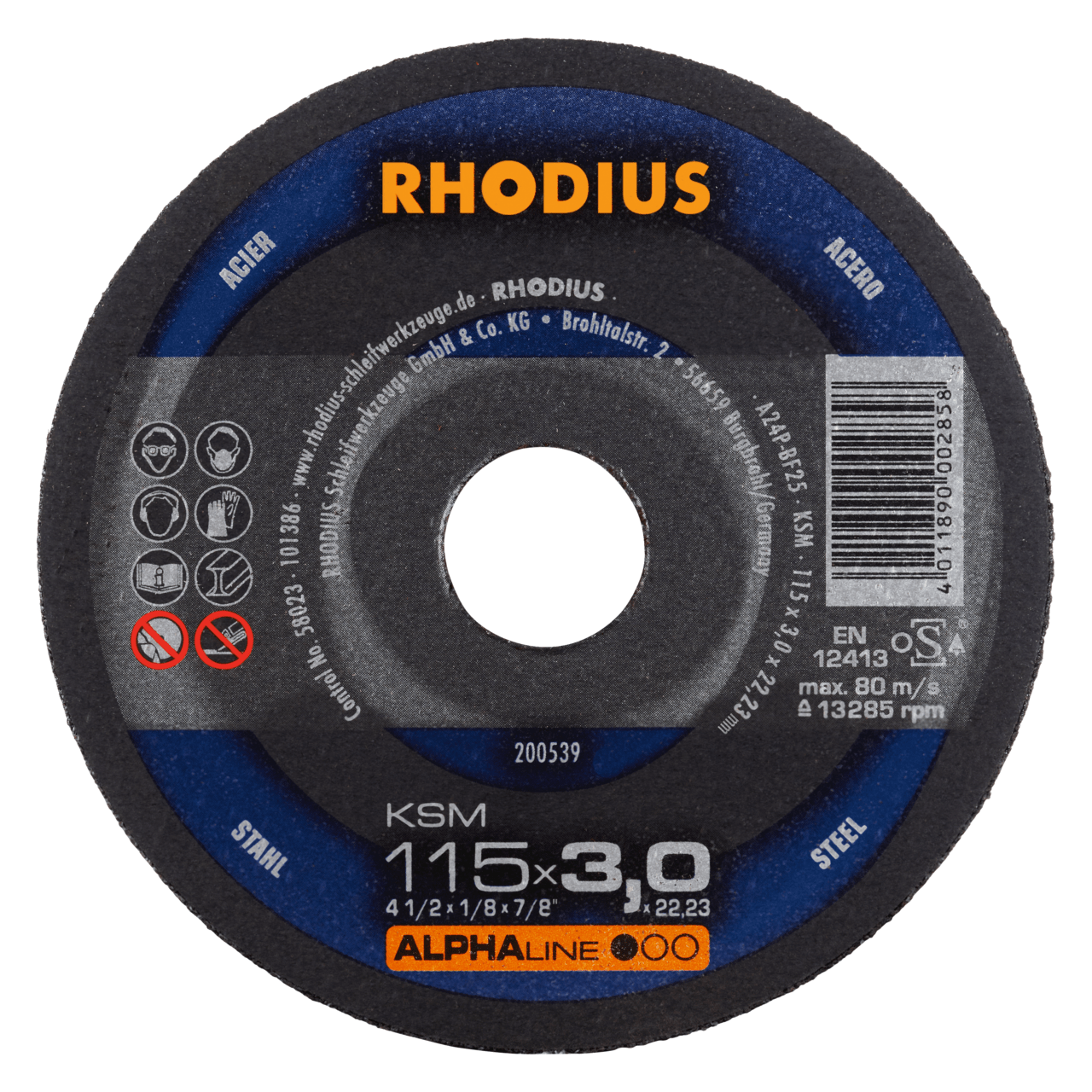 25 x RHODIUS Freihandtrennscheibe KSM Ø 115 mm | 200539