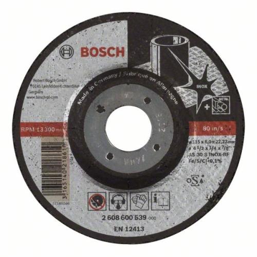 10x BOSCH Schruppscheibe gekröpft Expert für Edelstahl AS 30 S INOxBF, Ø 115x6mm | 2608600539