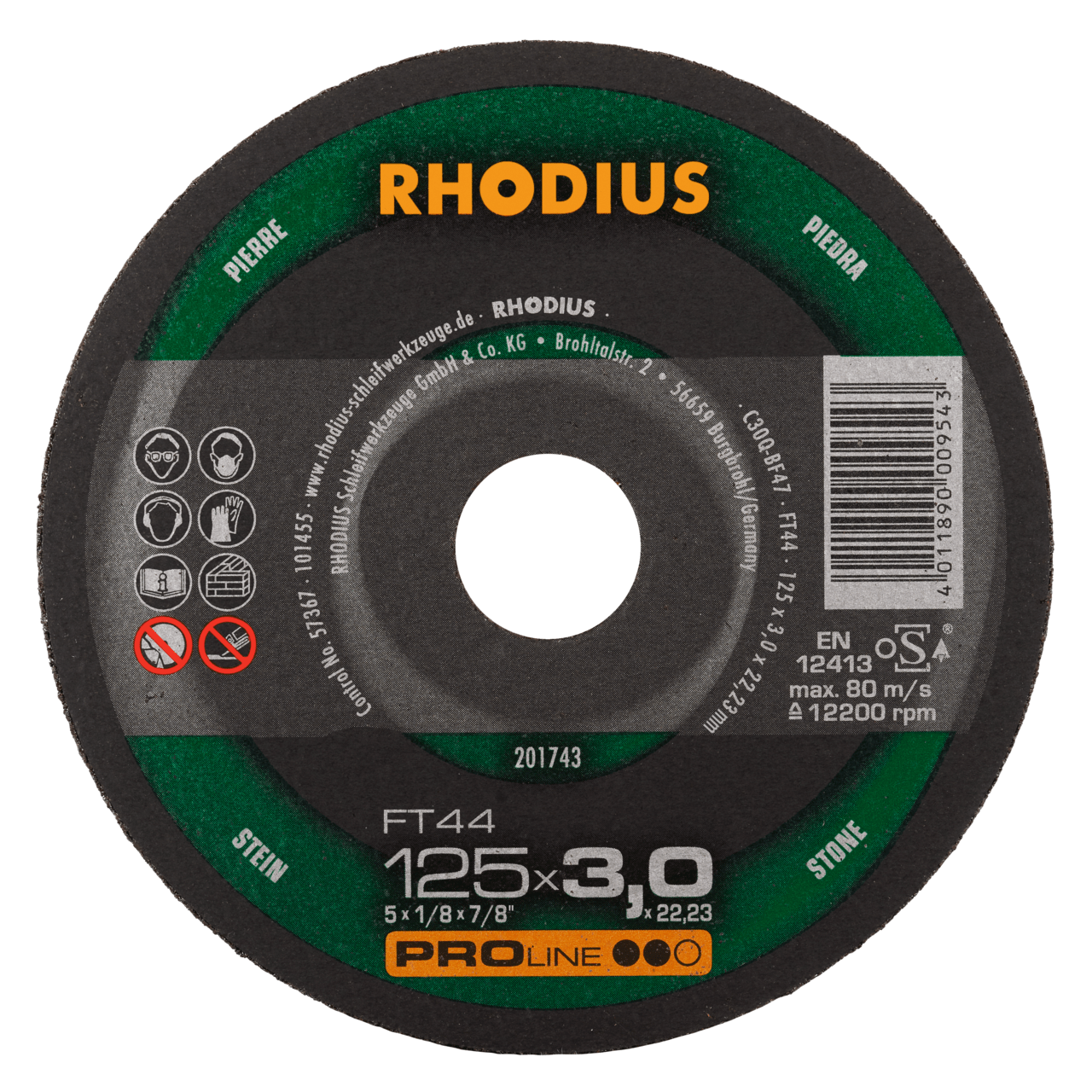 25 x RHODIUS Freihandtrennscheibe FT44 Ø 125 mm | 201743