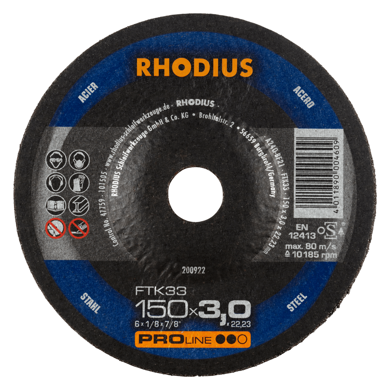 25 x RHODIUS Freihandtrennscheibe FTK33 Ø 150 mm | 200922