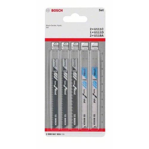 10x BOSCH Stichsägeblatt-Set Basic für Holz und Metall, 5-tlg., Universalschaft | 2 608 667 855