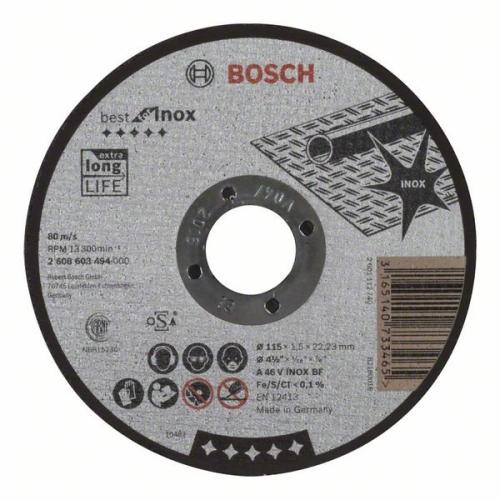 25x BOSCH Trennscheibe gerade Best für Edelstahl A 46 V INOX BF, Ø 115x1,5mm | 2608603494