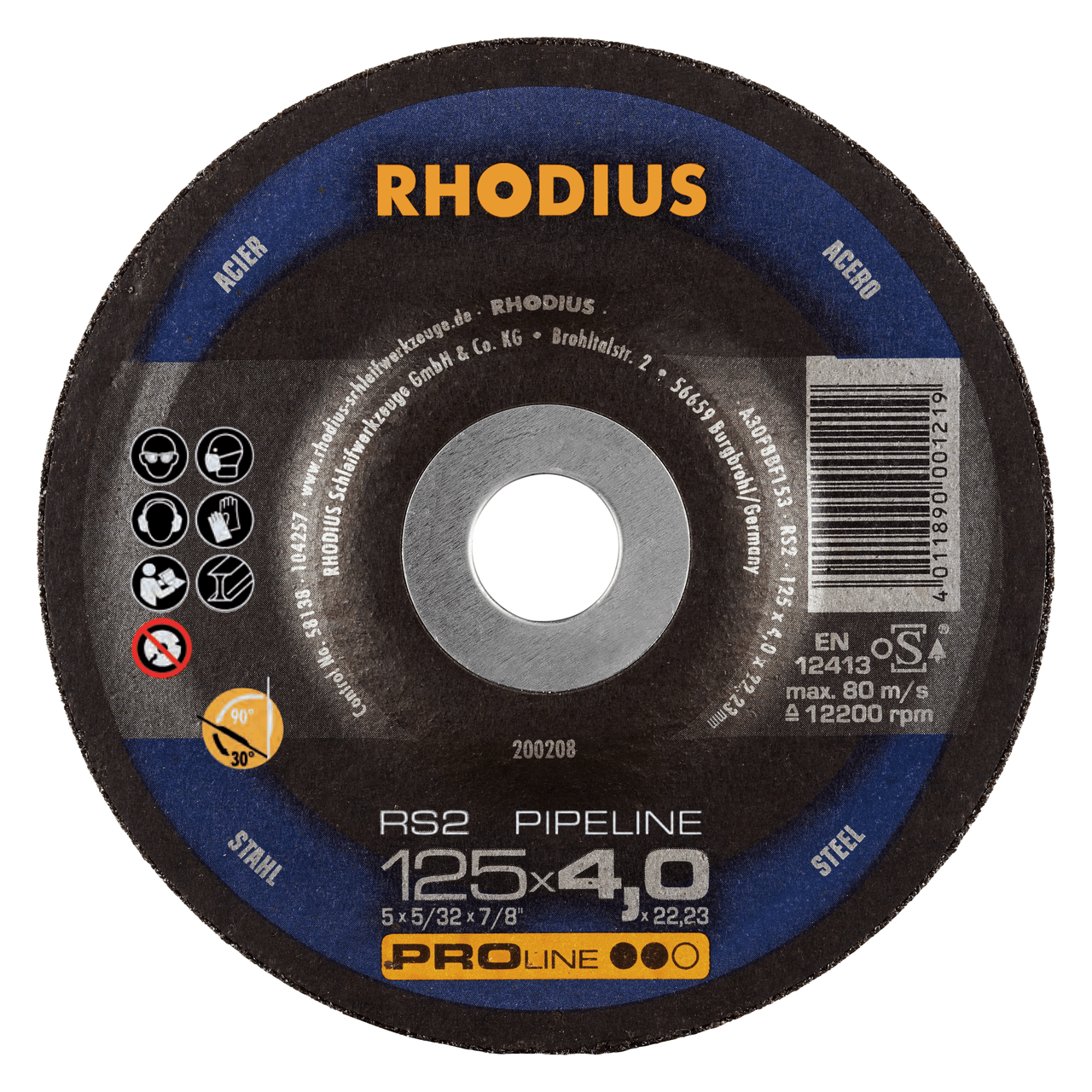 25 x RHODIUS Schruppscheibe RS2 PIPELINE Ø 12.7 mm | 200208