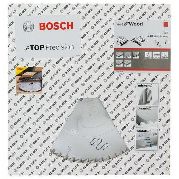 BOSCH Kreissägeblatt Top Precision Best für Holz, Ø 400mm, 60 Zähne 