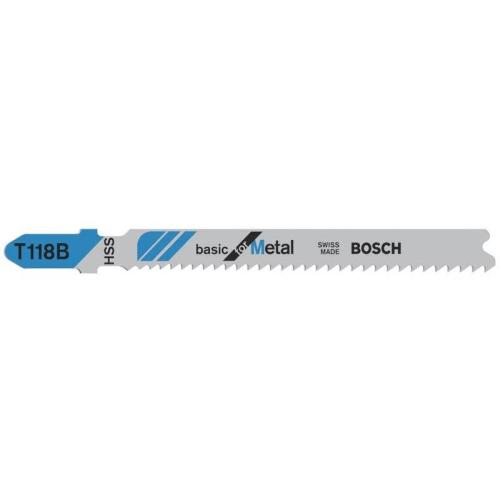 25x BOSCH Stichsägeblätter T-Schaft 118 B Basic für Metall | 2 608 638 471