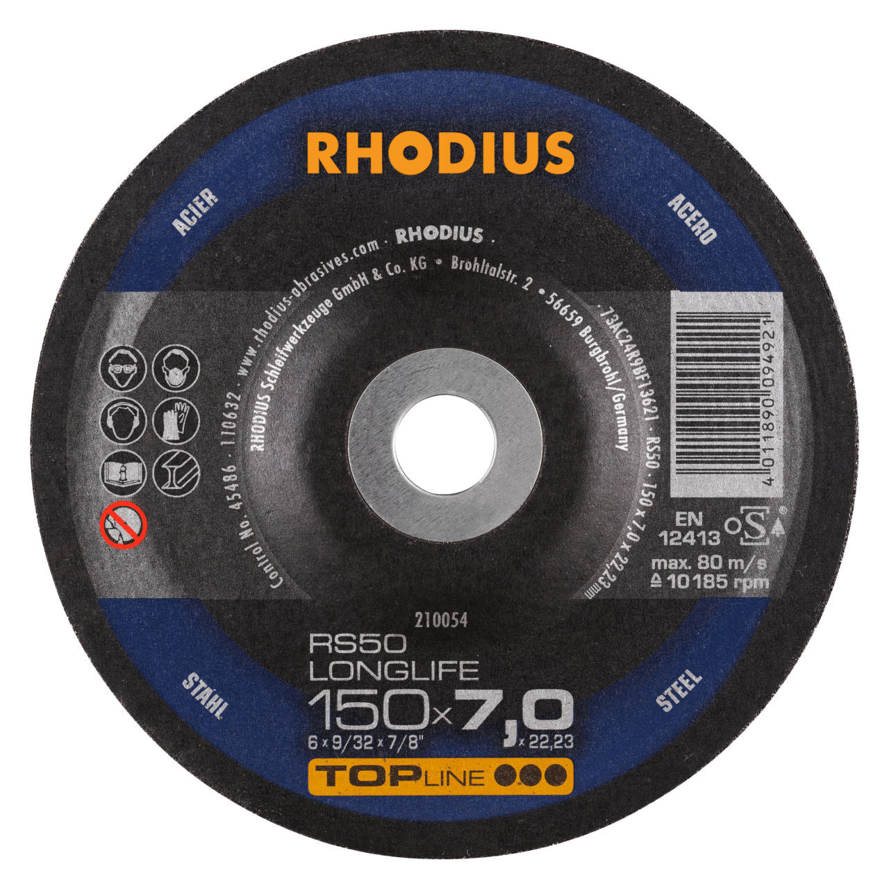 10 x RHODIUS Schruppscheibe RS50 LONGLIFE Ø 150 mm | 210054