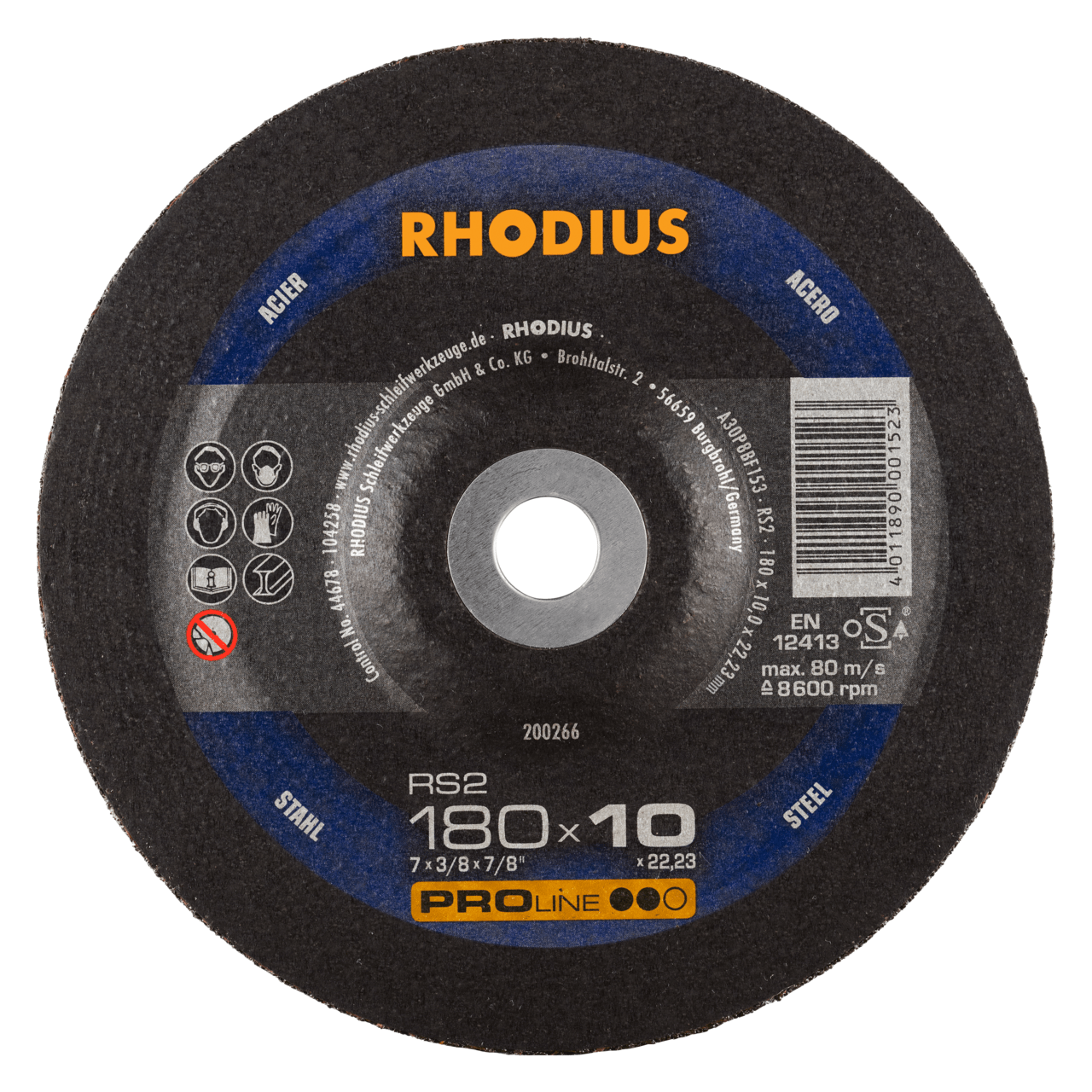 10 x RHODIUS Schruppscheibe RS2 Ø 180 mm | 200266