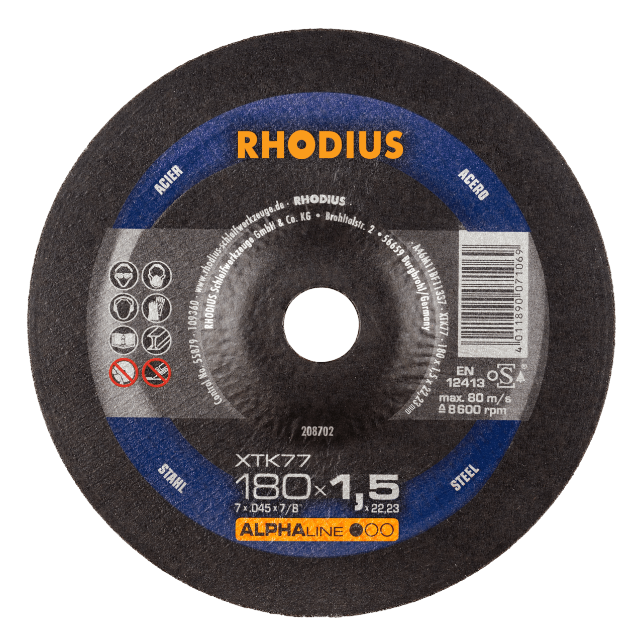 25 x RHODIUS Extradünne Trennscheibe XTK77 Ø 180 mm | 208702