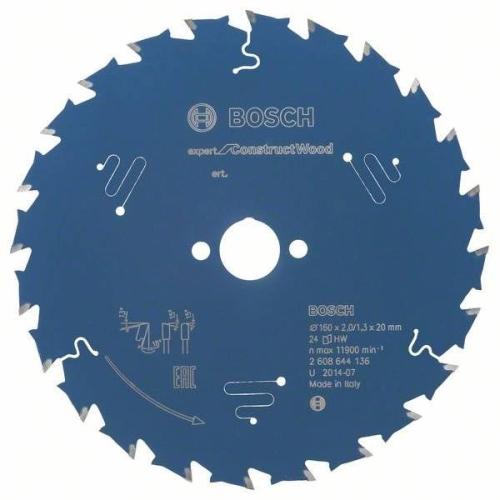 BOSCH Kreissägeblatt Expert für Bauholz, Ø 160mm, 24 Zähne | 2 608 644 136