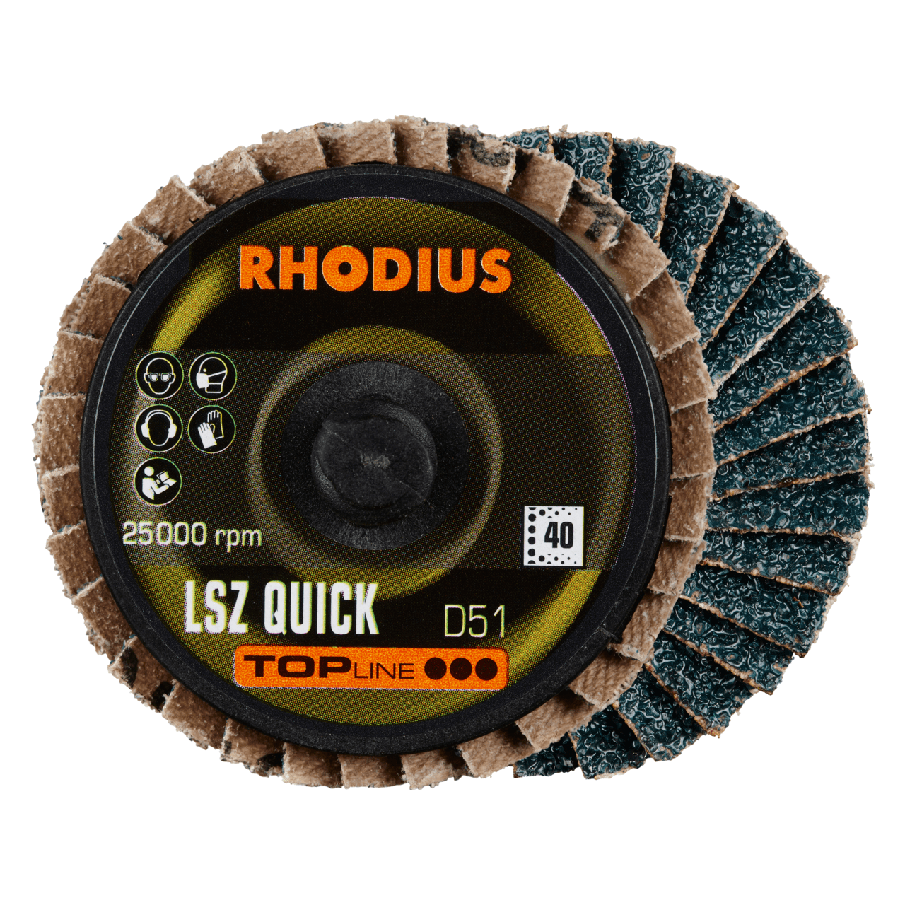 10 x RHODIUS Zirkonlamellenschleifscheibe LSZ QUICK Ø 51 mm Körnung 40 | 303909