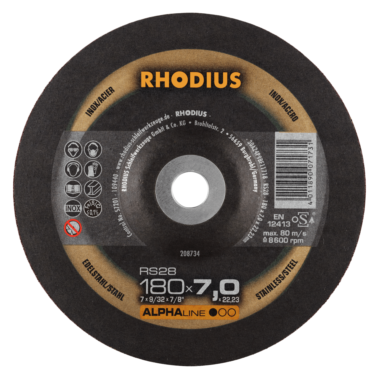 10 x RHODIUS Schruppscheibe RS28 Ø 180 mm | 208734