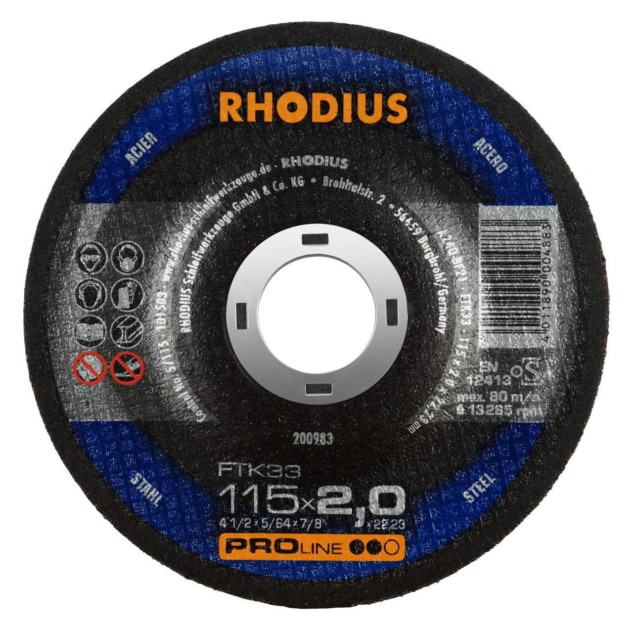 25 x RHODIUS Freihandtrennscheibe FTK33 Ø 115 mm | 200983