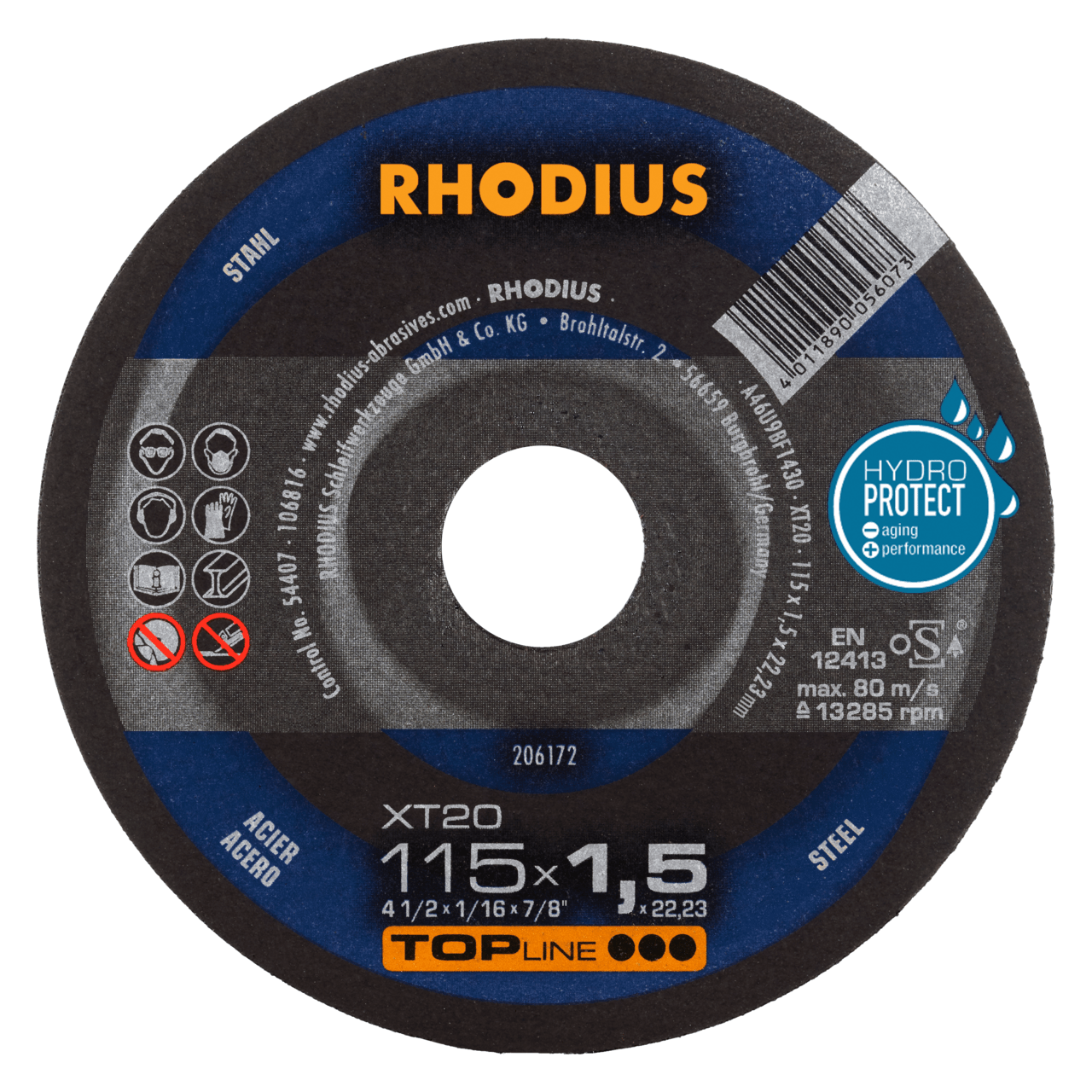 50 x RHODIUS Extradünne Trennscheibe XT20 Ø 115 mm | 206172