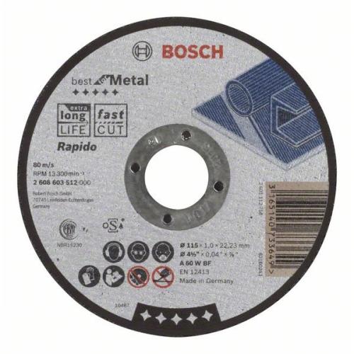 25x BOSCH Trennscheibe gerade Best für Metall - Rapido A 60 W BF, Ø 115x1,0mm | 2608603512