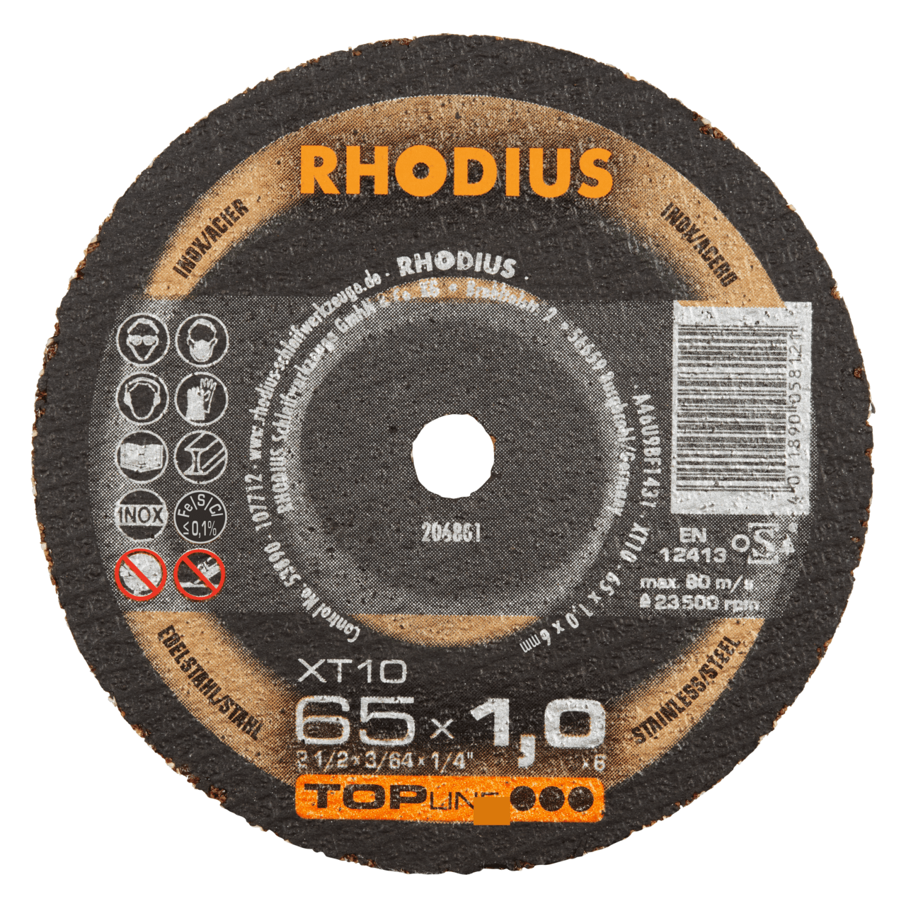 50 x RHODIUS Extradünne Mini Trennscheibe XT10 MINI Ø 65 mm | 206801