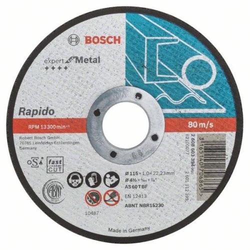 25x BOSCH Trennscheibe gerade Expert für Metall, Rapido AS 60 T BF, Ø 115x1,0mm | 2608603394