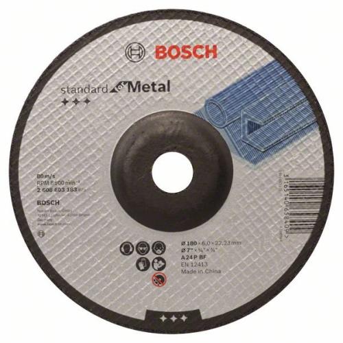 10x BOSCH Schruppscheibe gekröpft, Standard für Metall A 24 P BF, Ø 180x6mm | 2608603183