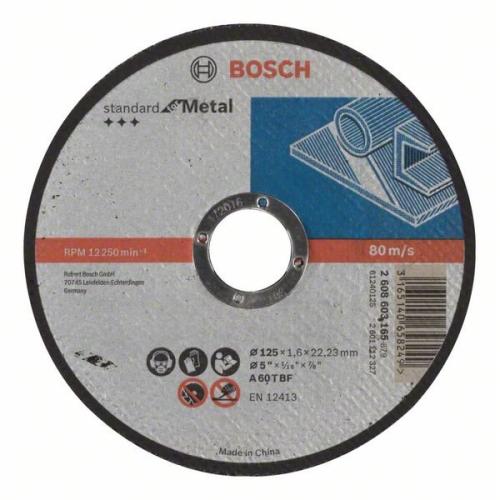 25x BOSCH Trennscheibe gerade Standard für Metall A 60 T BF, Ø 125x1,6mm | 2608603165