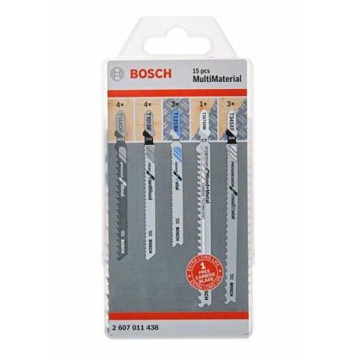 BOSCH 15-teiliges Stichsägeblatt-Set für Multimaterial, T-Schaft | 2 607 011 438