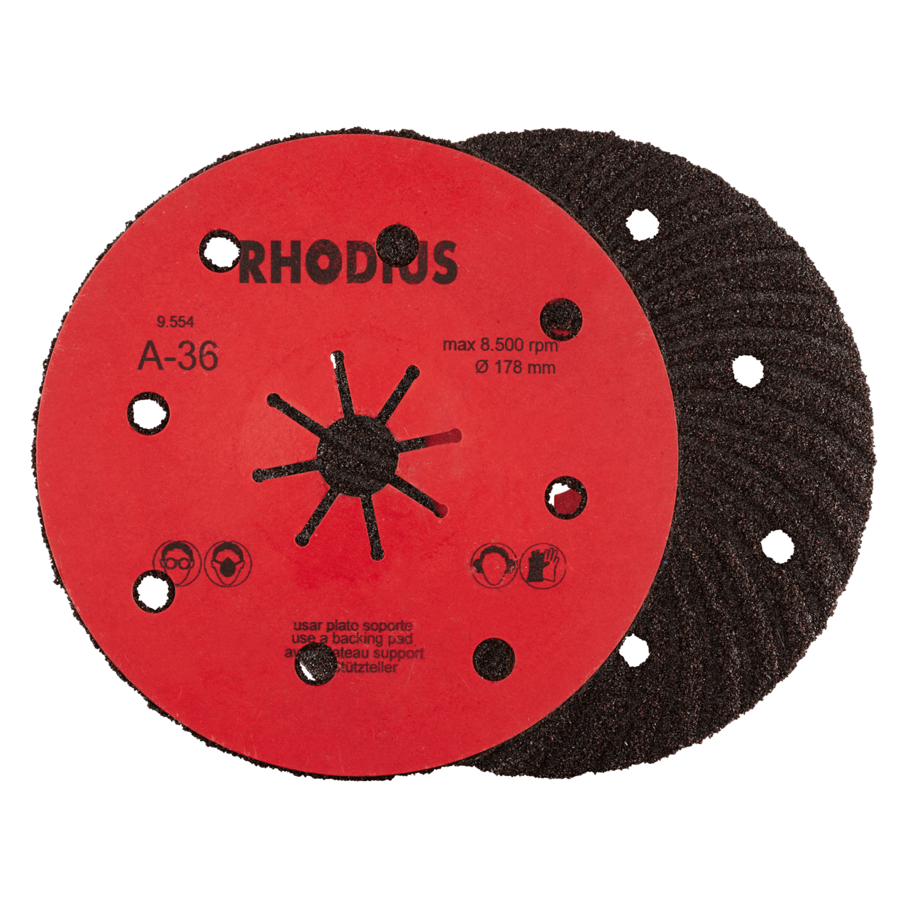 25 x RHODIUS Fiberscheibe SFA Ø 180 mm Körnung 36 | 305486