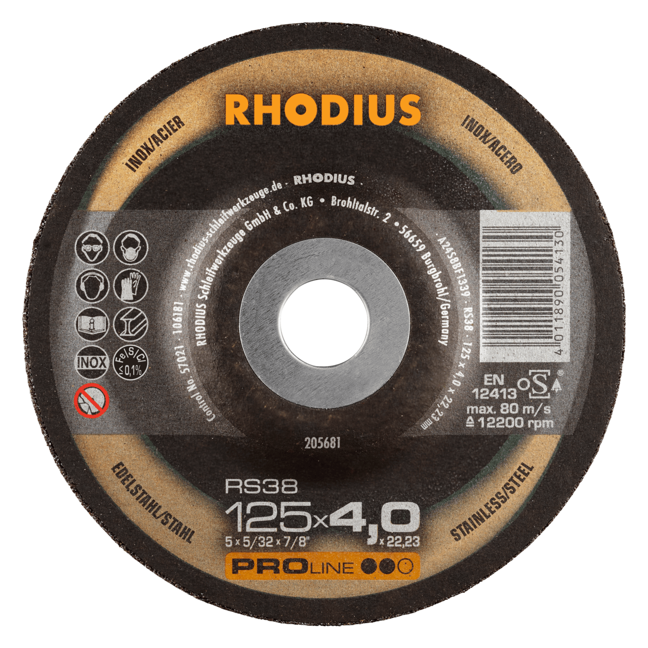 25 x RHODIUS Schruppscheibe RS38 Ø 125 mm | 205681