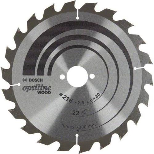 BOSCH Kreissägeblatt Optiline Holz, Ø 216 mm, 22 Zähne | 2 608 838 410