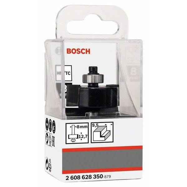 BOSCH Falzfräser für Holz, 8 mm, B 9,6 mm, Ø 31,8 mm, L 12,5 mm 