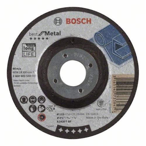 10x BOSCH Schruppscheibe gekröpft Best für Metall A 2430 T BF, Ø 115x7mm | 2608603532