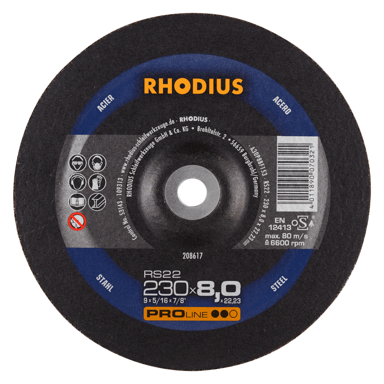 10 x RHODIUS Schruppscheibe RS22 Ø 230 mm | 208617