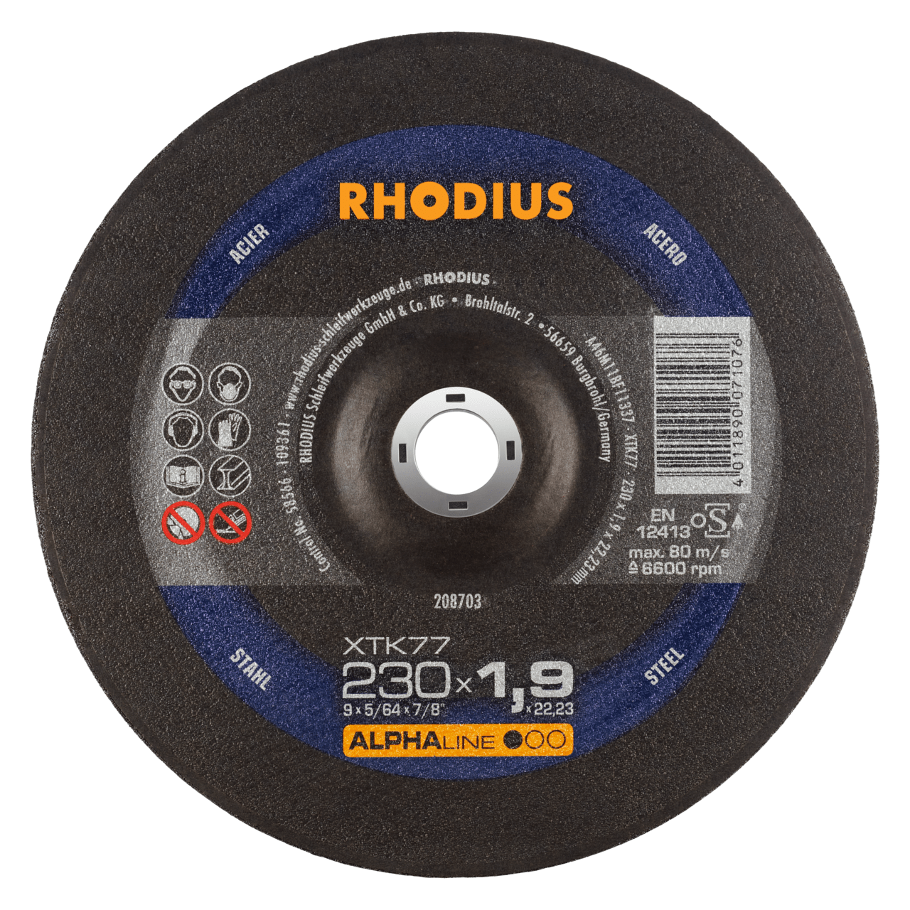 25 x RHODIUS Extradünne Trennscheibe XTK77 Ø 230 mm | 208703