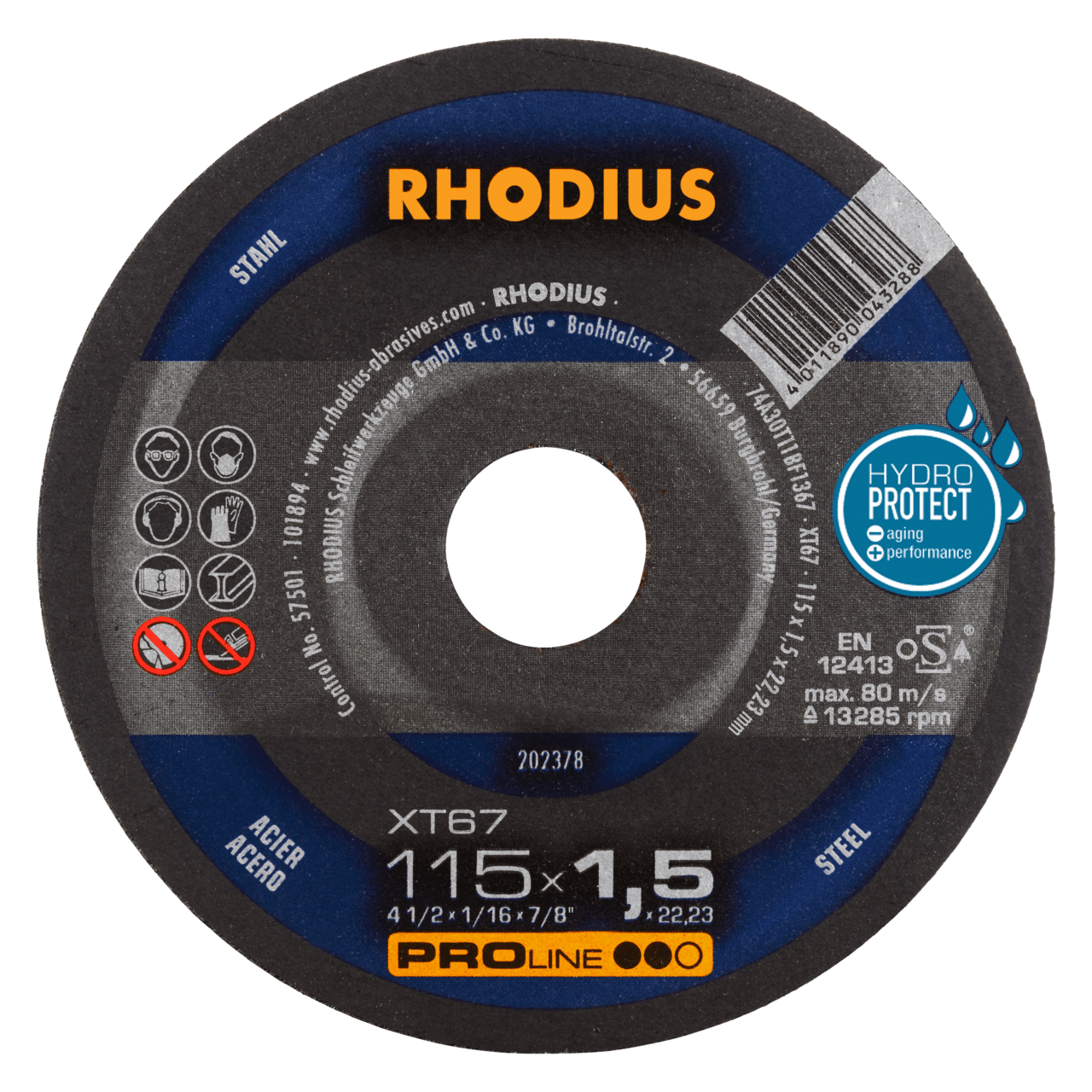 10 x RHODIUS Extradünne Trennscheibe XT67 BOX Ø 115 mm | 210742