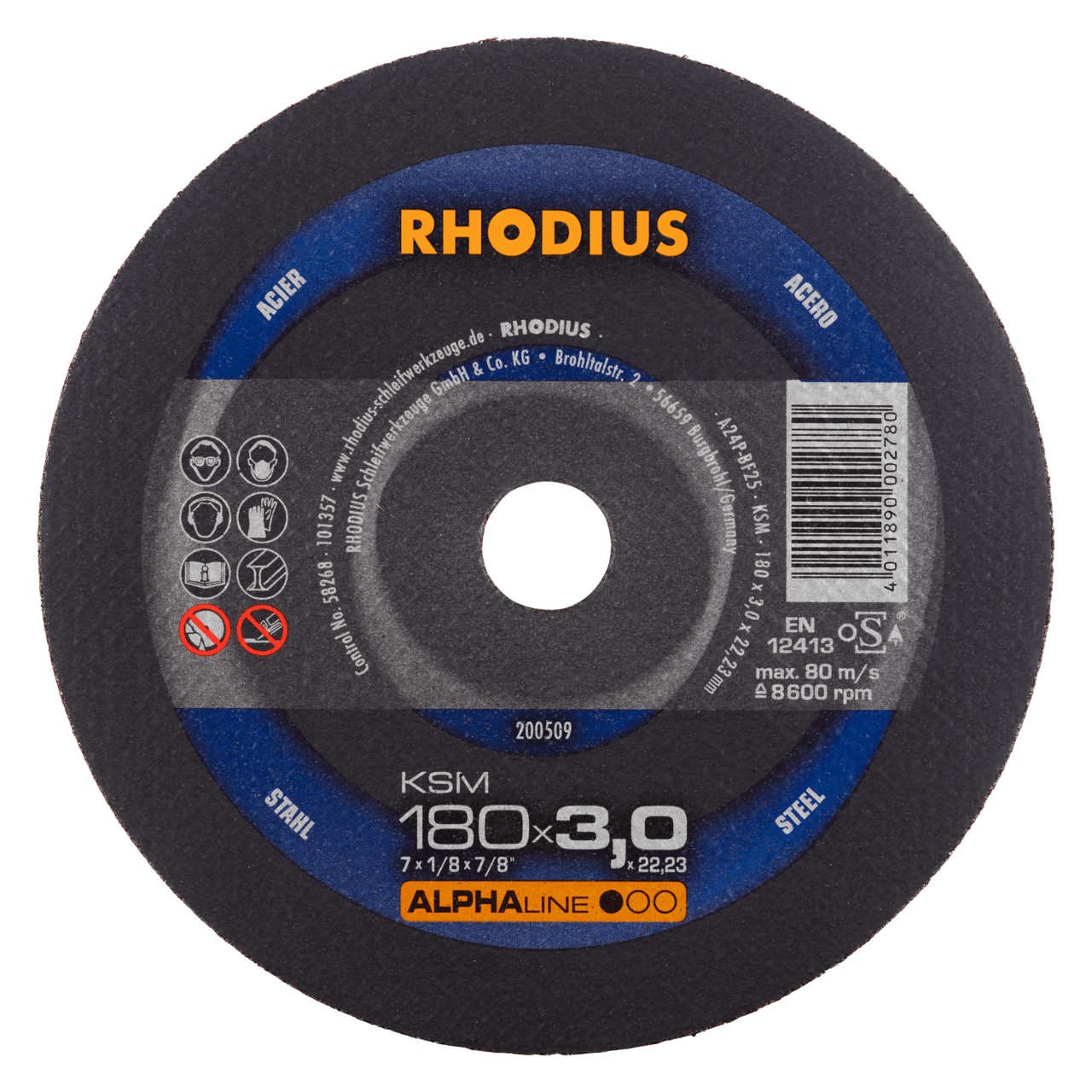 25 x RHODIUS Freihandtrennscheibe KSM Ø 180 mm | 200509