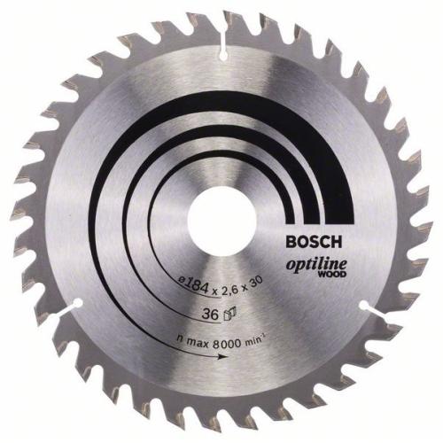 BOSCH Kreissägeblatt Optiline Holz für Handkreissägen, Ø 184mm, 36 Zähne | 2 608 640 611