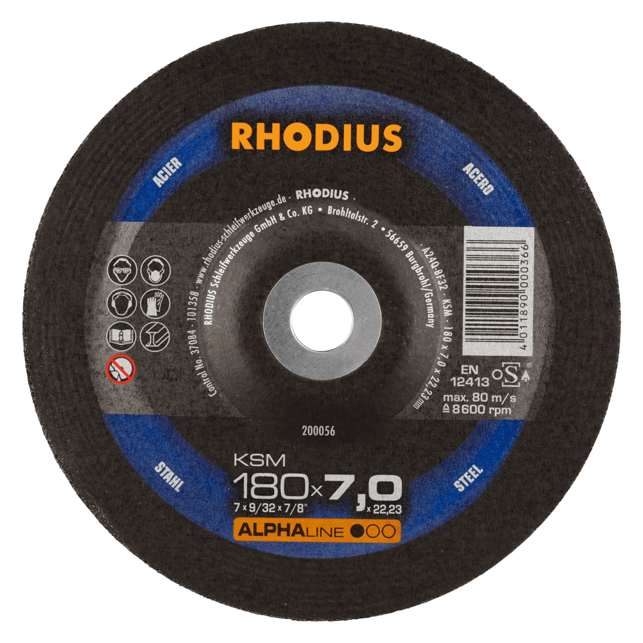 10 x RHODIUS Schruppscheibe KSM Ø 180 mm | 200056