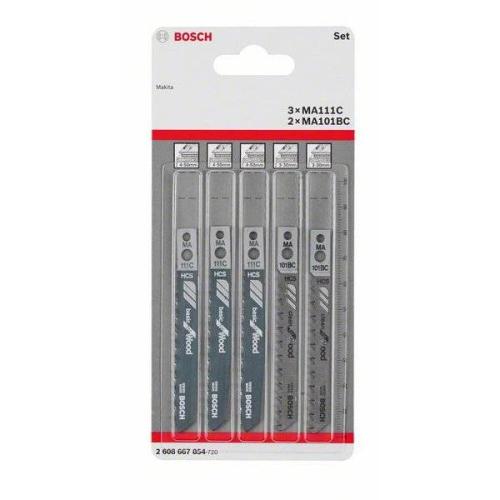 10x BOSCH Stichsägeblätter-Set Holz, 5-teilig, Makita-Schaft | 2 608 667 854