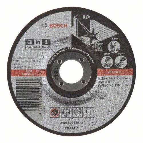 25x BOSCH Trennscheibe 3-in-1 für Metall/Edelstahl A 46 S BF, gekröpft, Ø 125x2,5mm | 2608602389