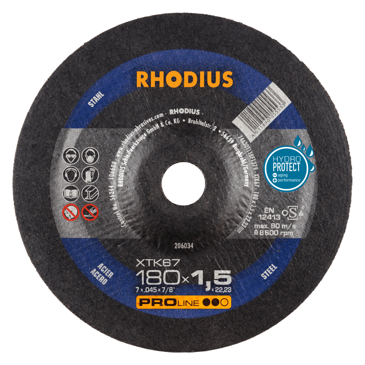 25 x RHODIUS Extradünne Trennscheibe XTK67 Ø 180 mm | 206034