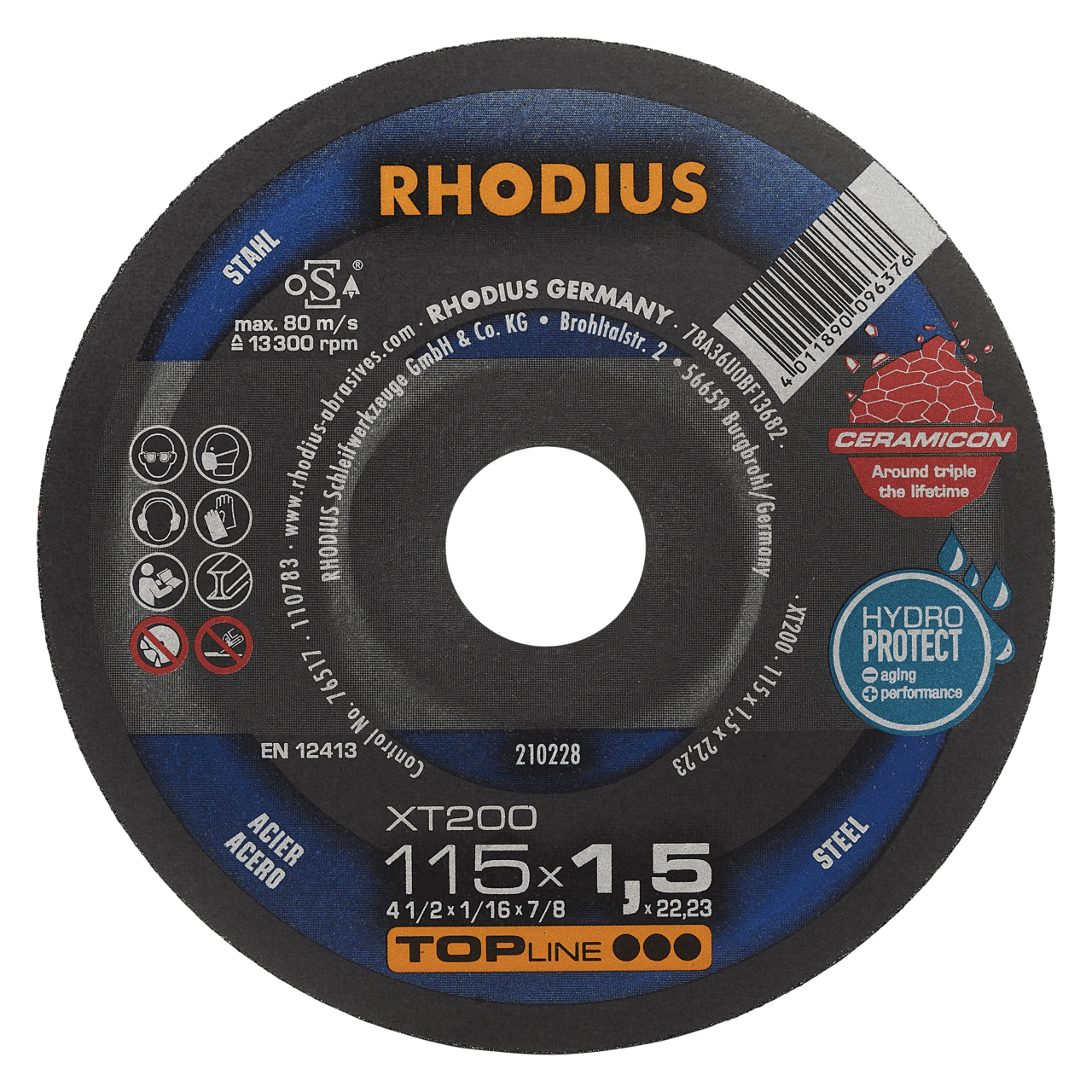 25 x RHODIUS Extradünne Trennscheibe XT200 EXTENDED Ø 115 mm | 210228