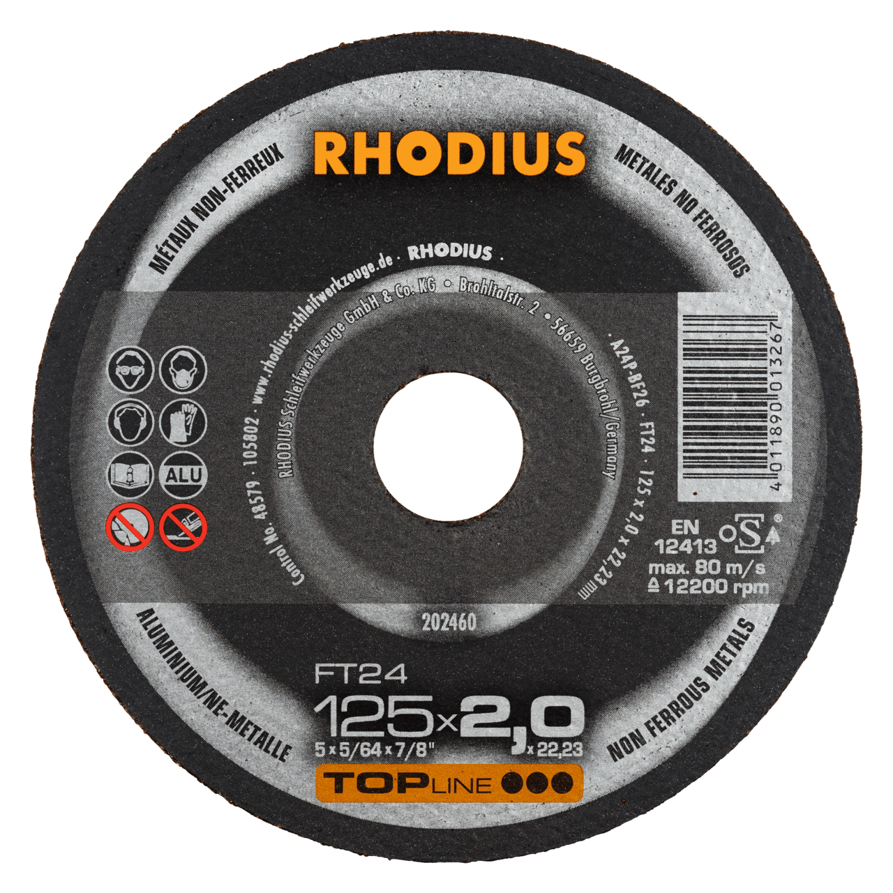 25 x RHODIUS Freihandtrennscheibe FT24 Ø 125 mm | 202460