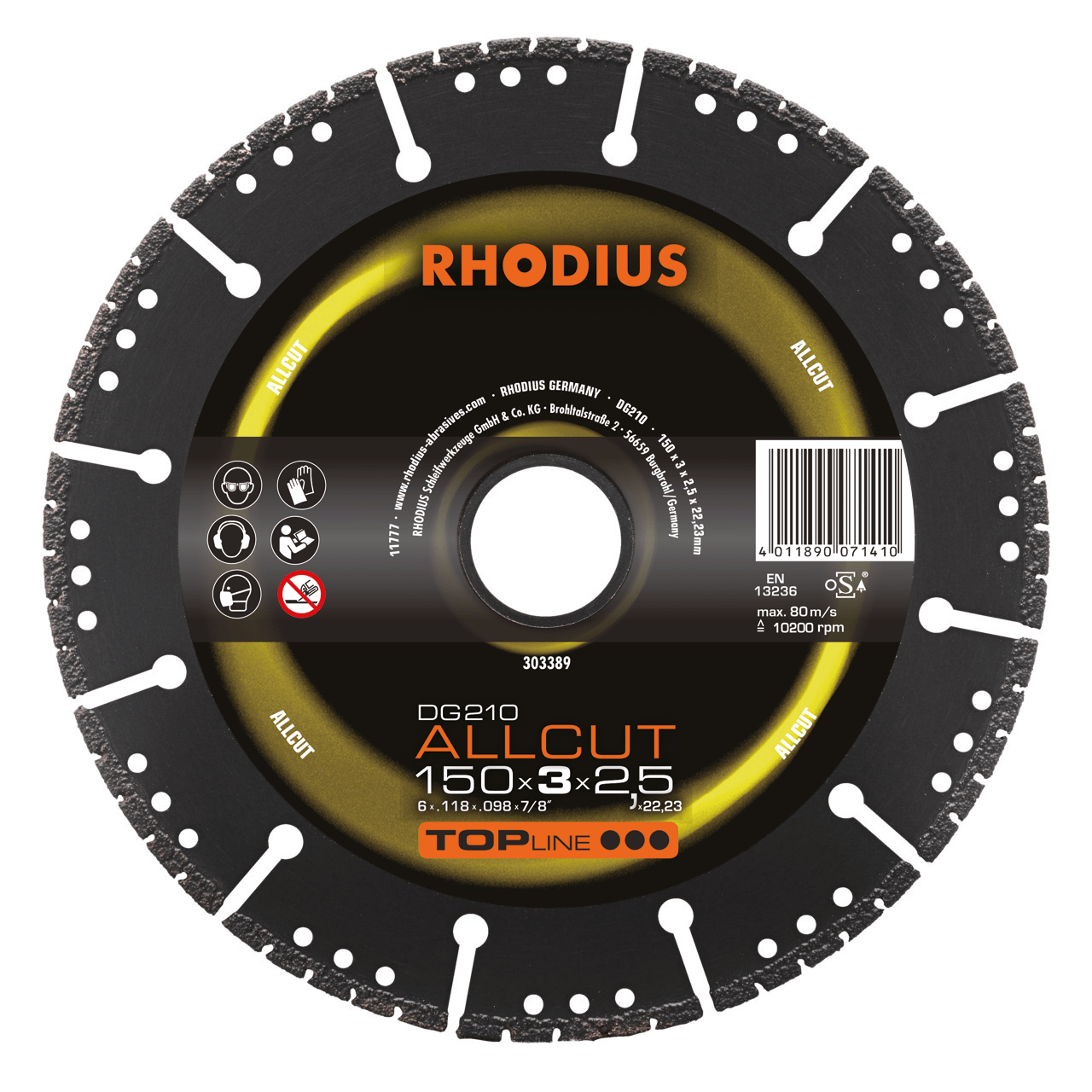 RHODIUS Diamanttrennscheibe  DG210 ALLCUT Ø 150 mm | 303389