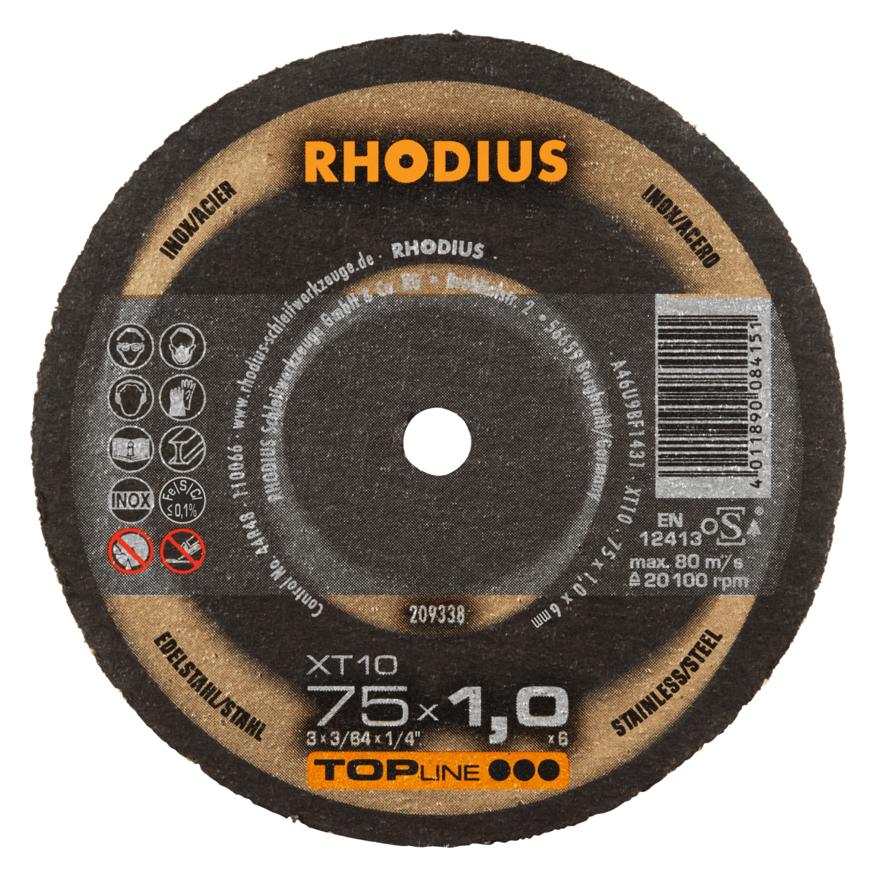 50 x RHODIUS Extradünne Mini Trennscheibe XT10 MINI Ø 75 mm | 209338