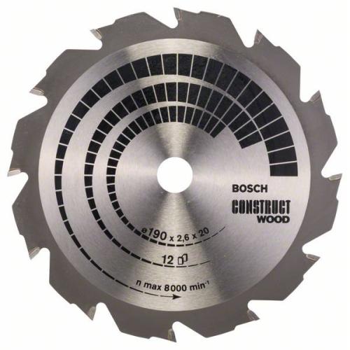 BOSCH Kreissägeblatt Bauholz, Ø 190mm, 12 Zähne | 2 608 641 201