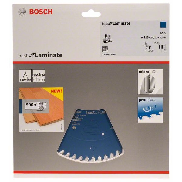 BOSCH Kreissägeblatt Best für Laminate, Ø 216mm, 60 Zähne 