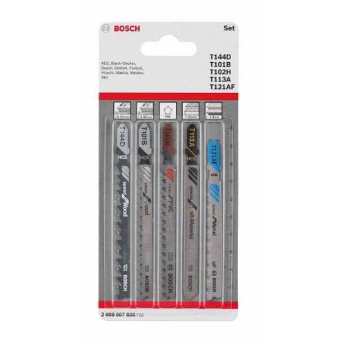 10x BOSCH Stichsägeblätter-Set Allrounder, 5-teilig, T-Schaft | 2 608 667 856